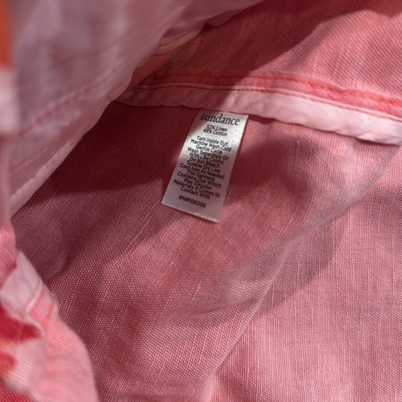 Sundance Sunrise Bloom Blazer Jacket Floral Boho Linen Cotton Coral Sz M - Picture 4 of 6